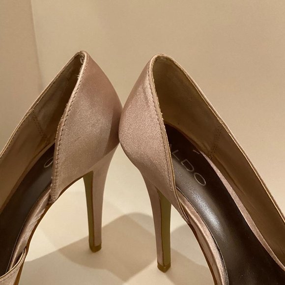 ALDO CHAMPAGNE/GOLD PINK HIGH HEELS CUTE EVENING - Picture 5 of 6